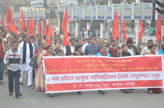 CPI-M held protest rally with 6 demands